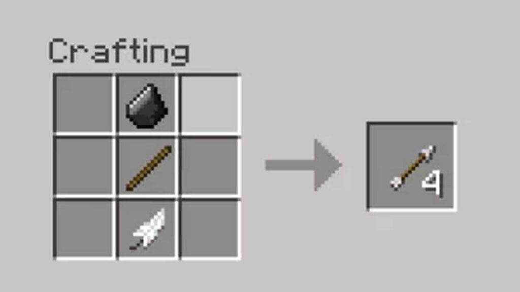 cara membuat arrow di minecraft