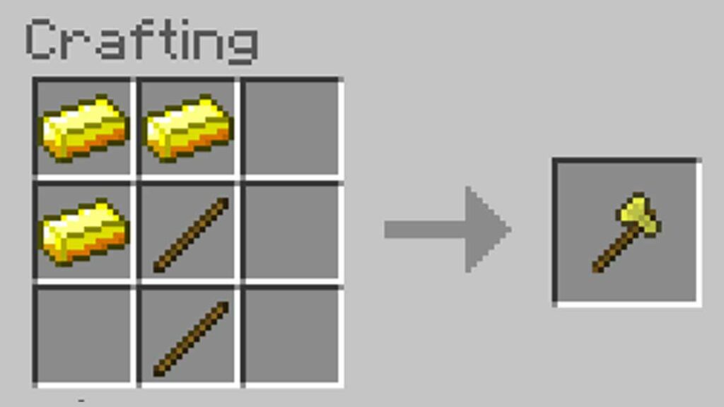 cara membuat axe di minecraft