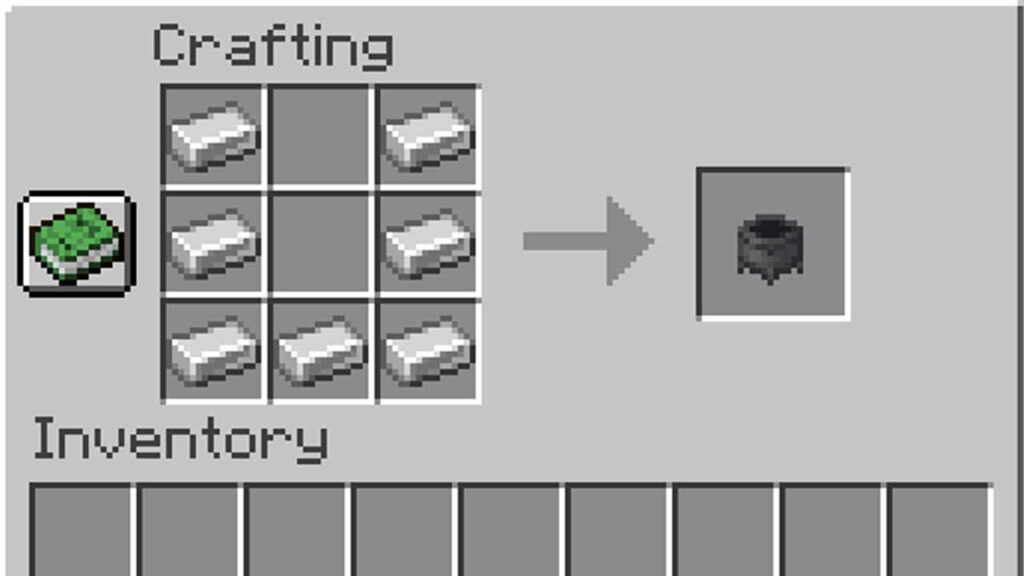 cara membuat cauldron di minecraft