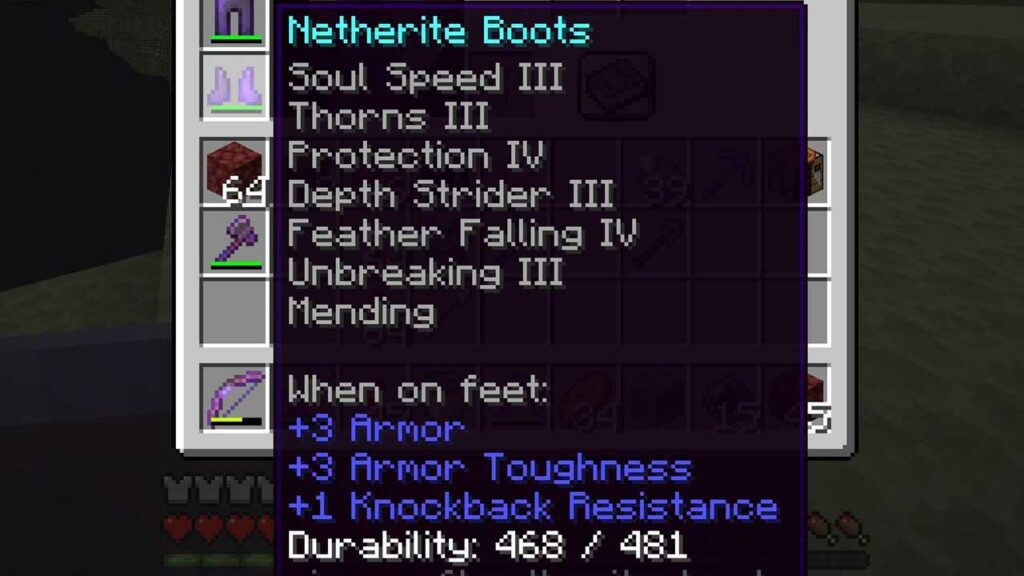 enchantments boots di minecraft