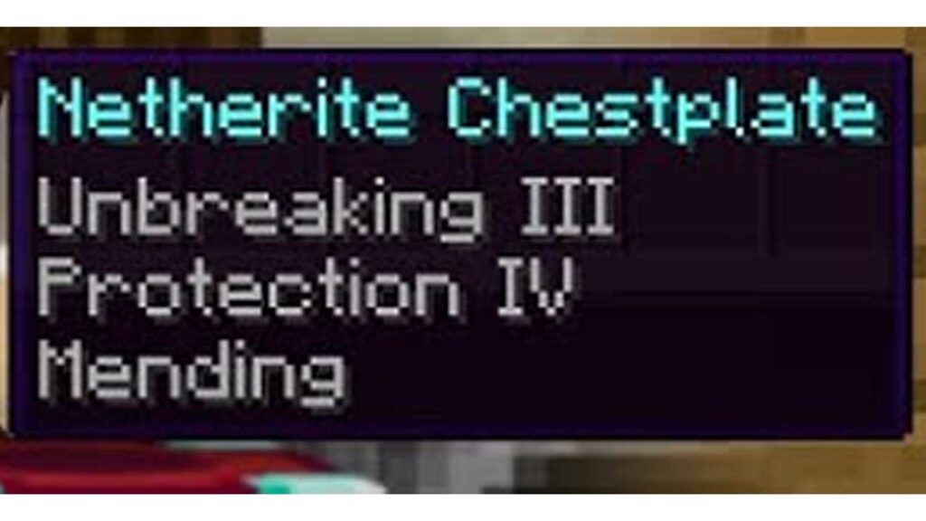 enchantments chestplate di minecraft