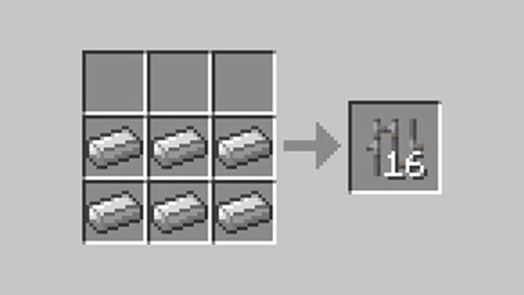 cara membuat iron bars di minecraft